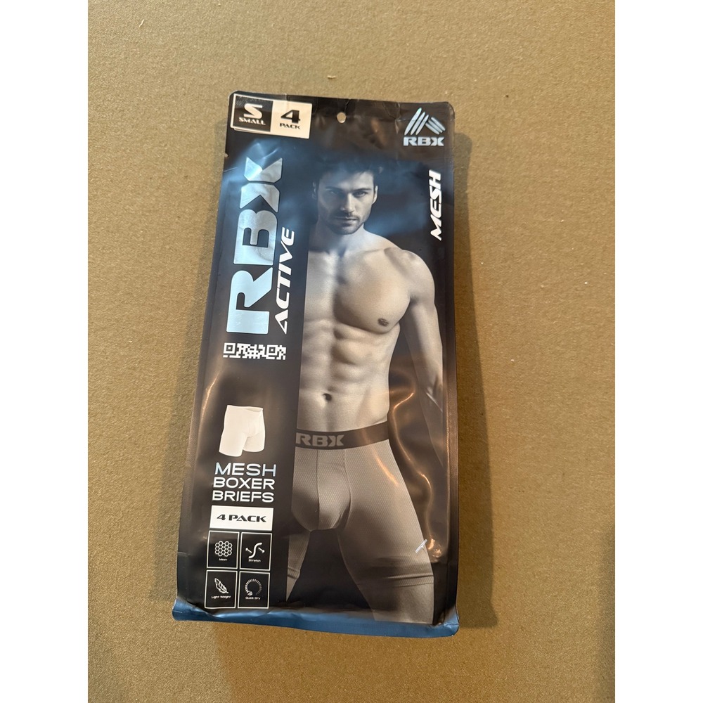 RBX Active Mens Mesh Boxer Briefs 4 Pack Multi Color Performance Underwear Small - Picture 5 of 5